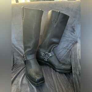 Knee high harness Frye boots